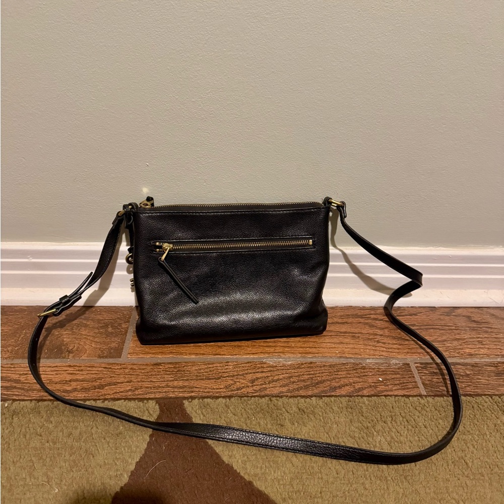 Fossil Black Leather Crossbody Bag